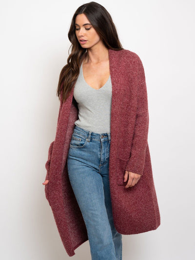 WOMEN'S WINTER POCKETS OPEN CARDIGAN