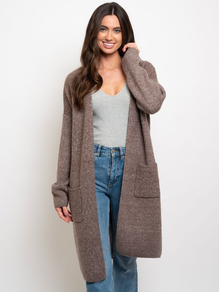 WOMEN'S WINTER POCKETS OPEN CARDIGAN