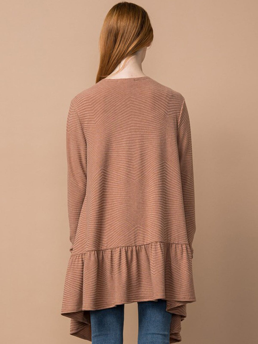 WOMEN'S LONG SLEEVE OPEN FRONT SOLID CARDIGAN