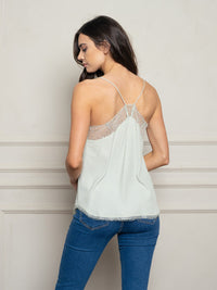 WOMEN'S SLEVELESS LACE DETAIL TOP