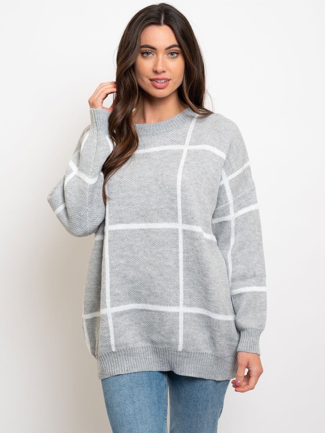 WOMEN'S WINDOW PANE SWEATER