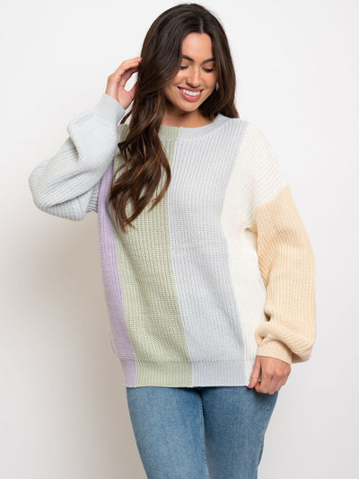 WOMEN'S COLOR BLOCK SWEATER