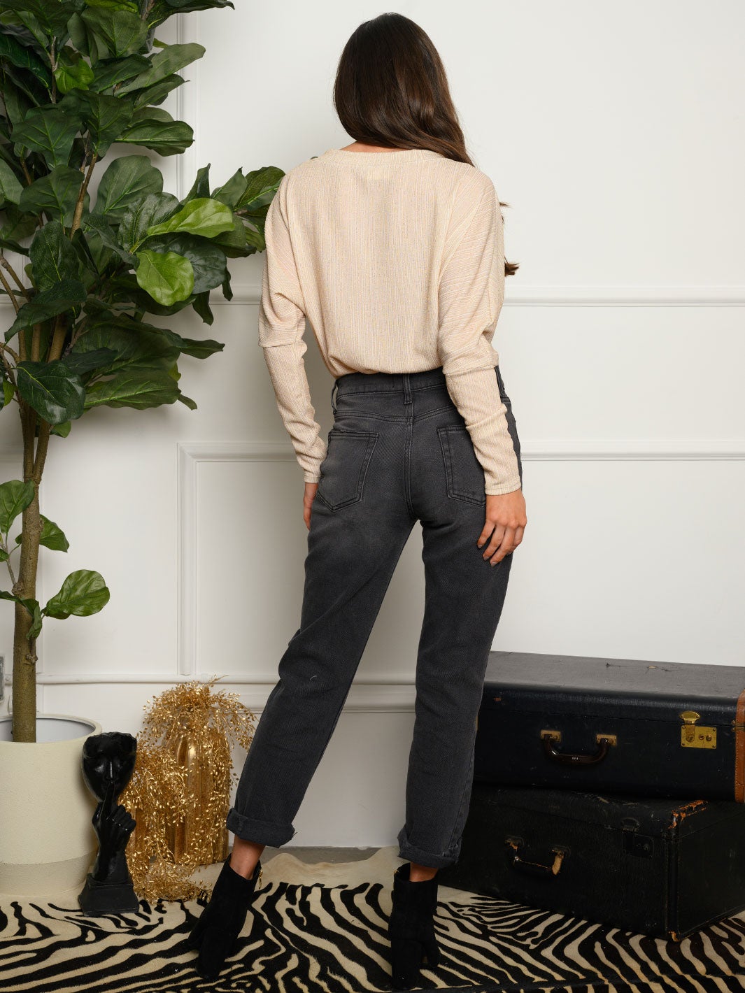 WOMEN'S LONG SLEEVE SHIMMER BODYSUIT