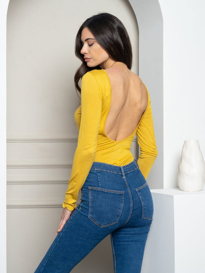 WOMEN'S LONG OPEN BACK BODYSUIT