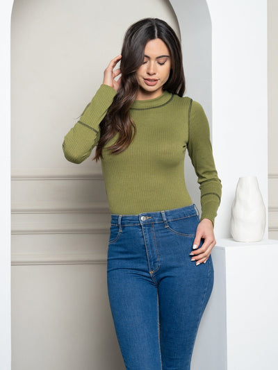 WOMEN'S LONG SLEEVE KNIT BODYSUIT