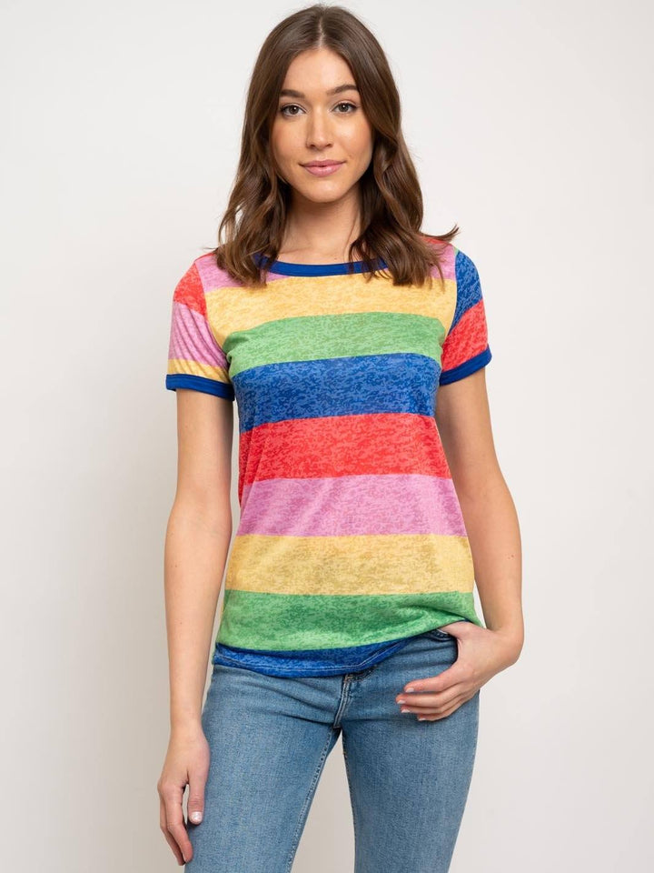 WOMEN'S MULTI COLOR STRIPES TOP