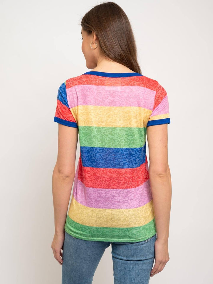 WOMEN'S MULTI COLOR STRIPES TOP