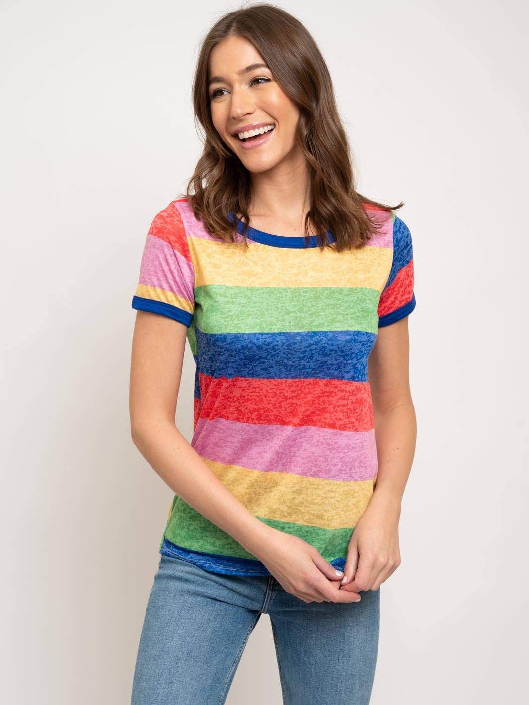 WOMEN'S MULTI COLOR STRIPES TOP