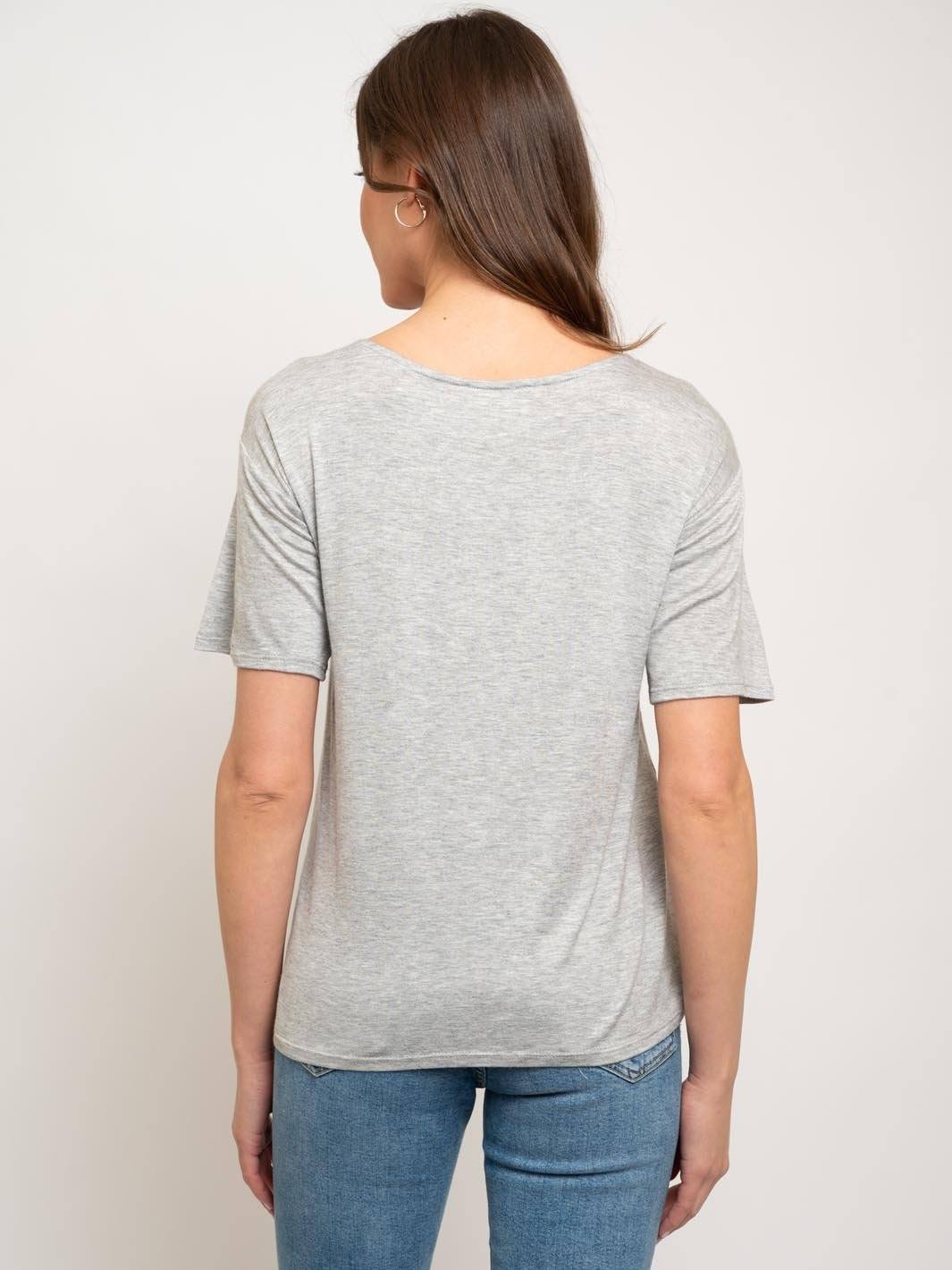 WOMEN'S LACE UP V-NECK TOP