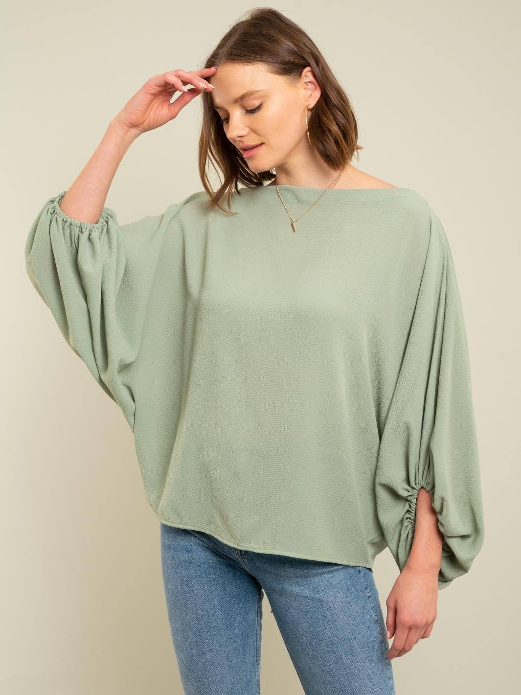 WOMEN'S ELEGANT CLOAK SLEEVE TOP
