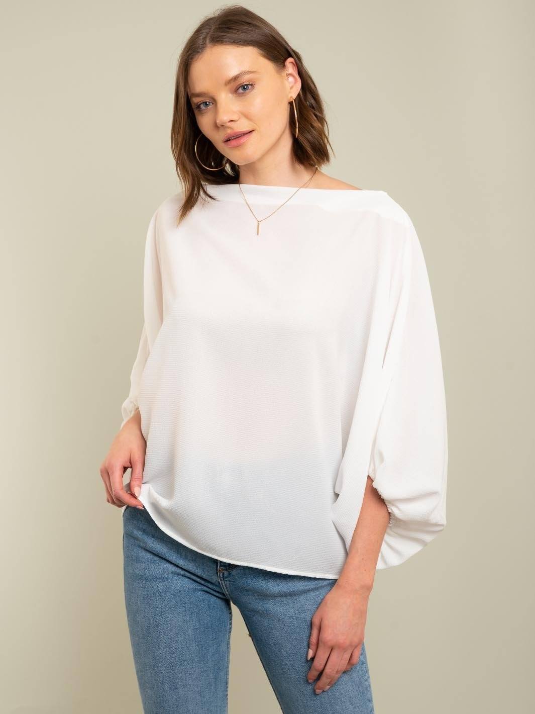 WOMEN'S ELEGANT CLOAK SLEEVE TOP