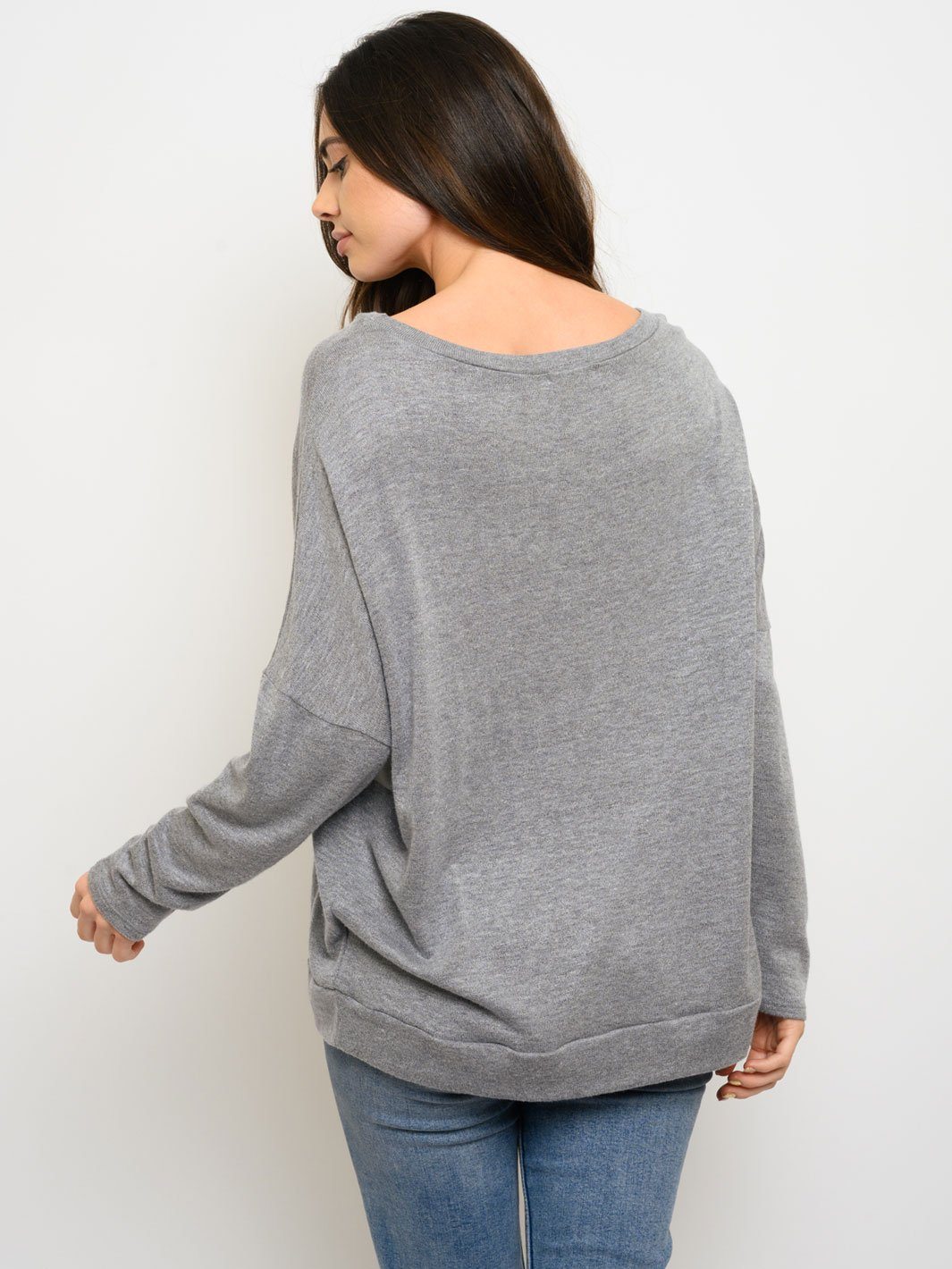 WOMEN'S LONG SLEEVE KNIT COLORBLOCK TOP