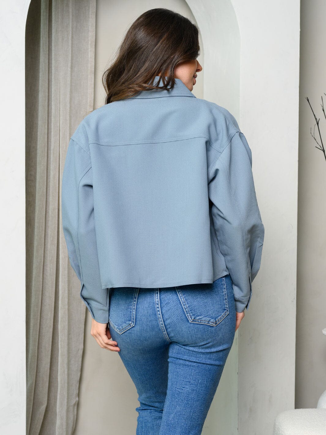 WOMEN'S BUTTON UP FRONT POCKETS JACKET