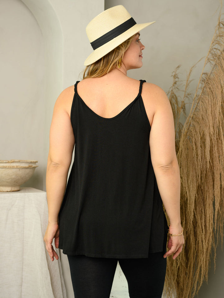 PLUS SIZE TWISTED STRAP TANK TOP