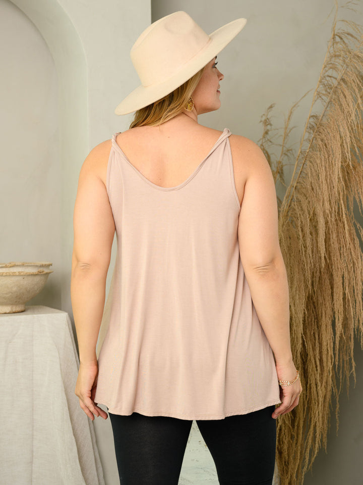 PLUS SIZE TWISTED STRAP TANK TOP