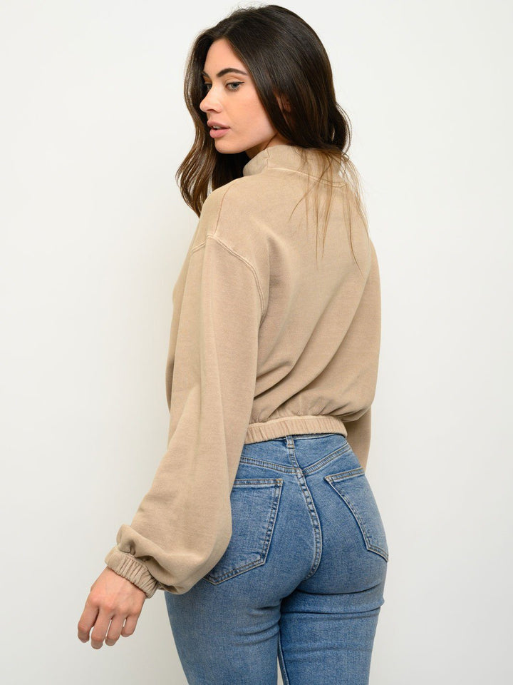 WOMEN'S MOCK NECK TERRY TOP