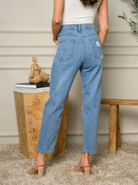 WOMEN'S HIGH-RISE DISTRESSED DENIM JEANS