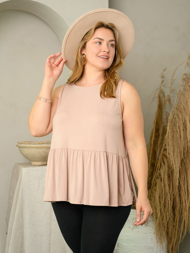 PLUS SIZE CROCHET FLOUNCE TANK TOP