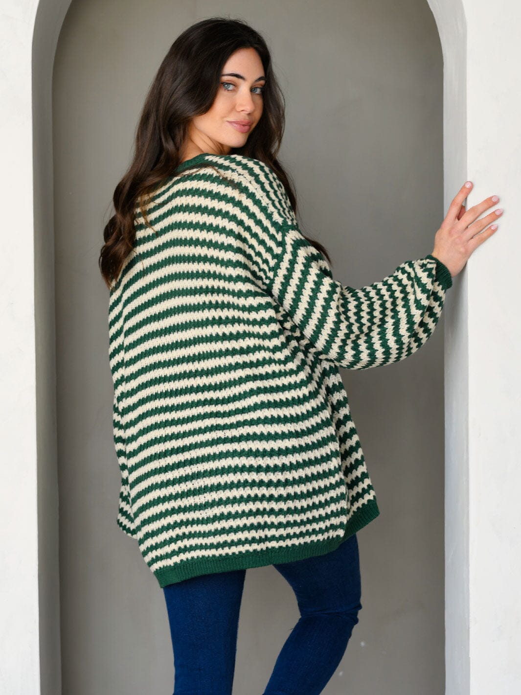 WOMEN'S LONG SLEEVE COLORBLOCK V-NECK PULLOVER SWEATER