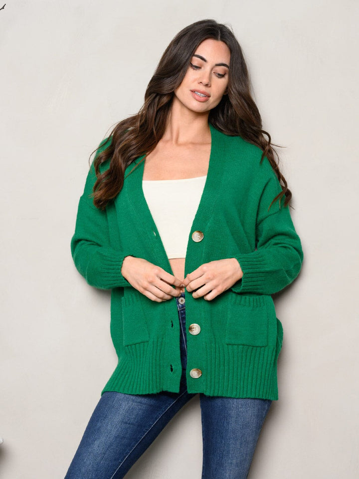 WOMEN'S LONG SLEEVE BUTTON UP CARDIGAN