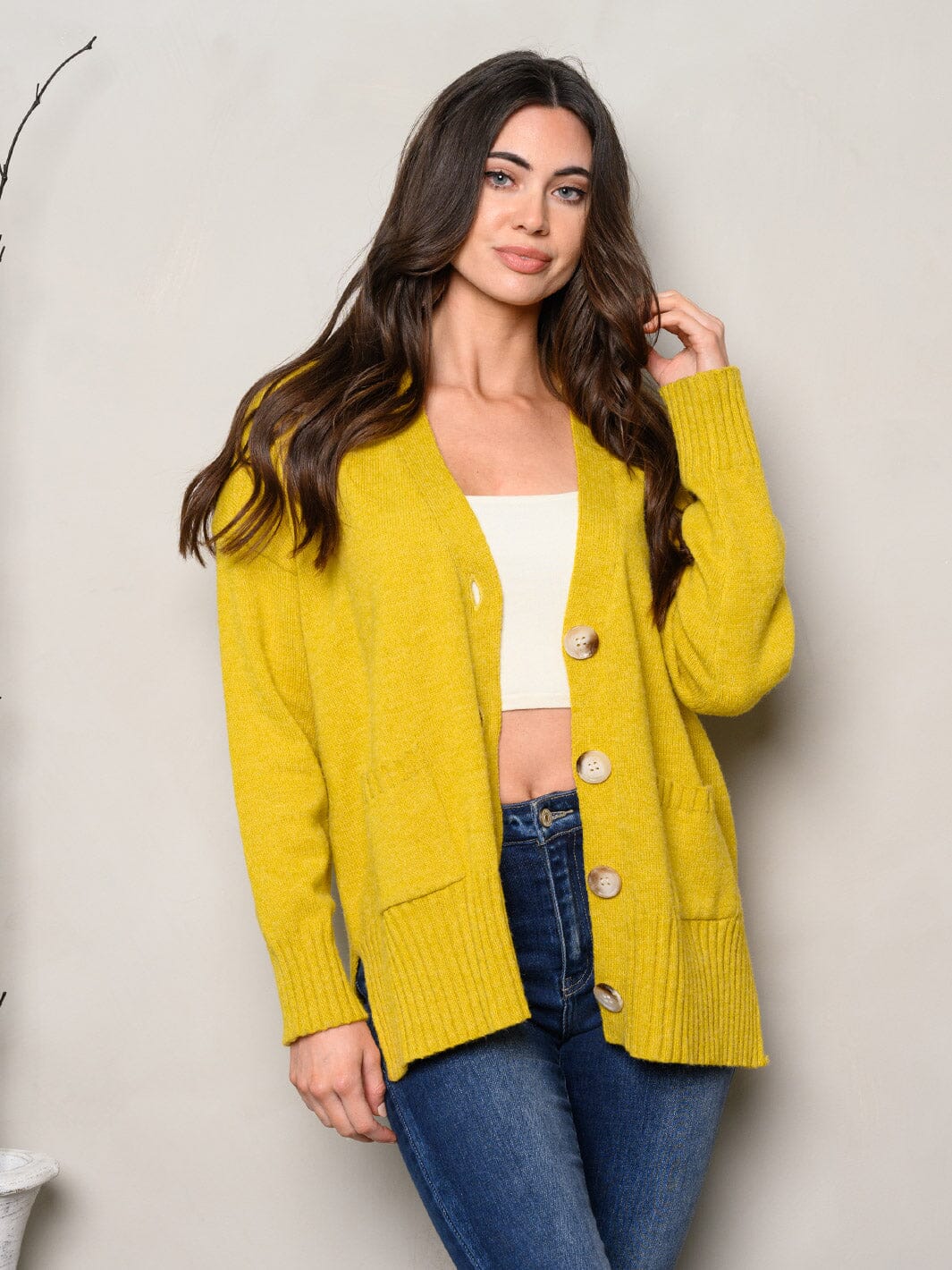WOMEN'S LONG SLEEVE BUTTON UP CARDIGAN