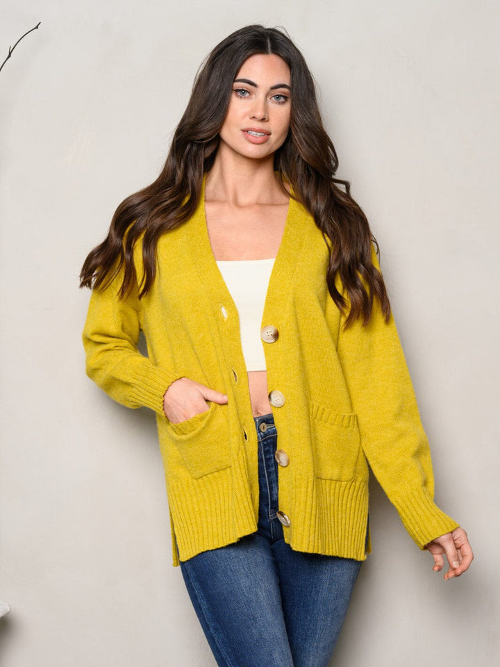 WOMEN'S LONG SLEEVE BUTTON UP CARDIGAN