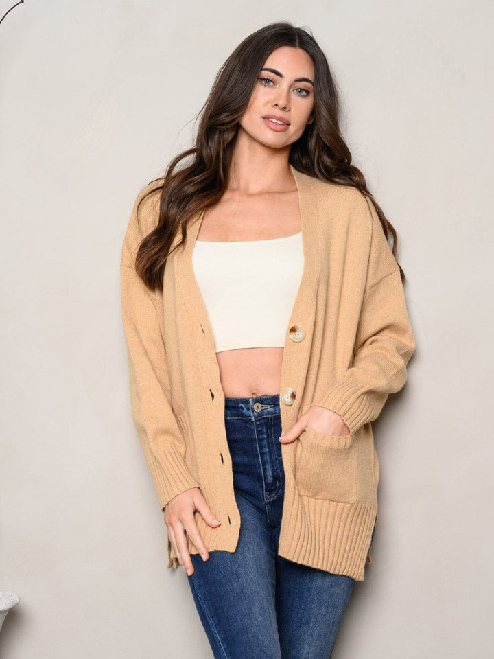 WOMEN'S LONG SLEEVE BUTTON UP CARDIGAN