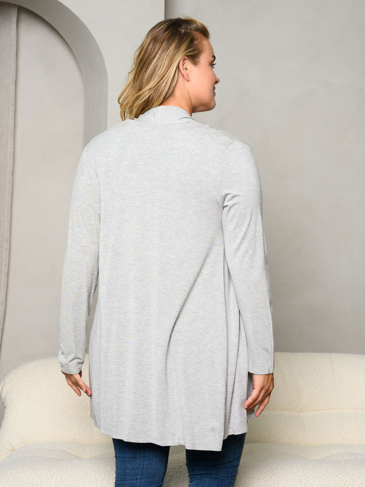 PLUS SIZE LONG SLEEVE OPEN CARDIGAN
