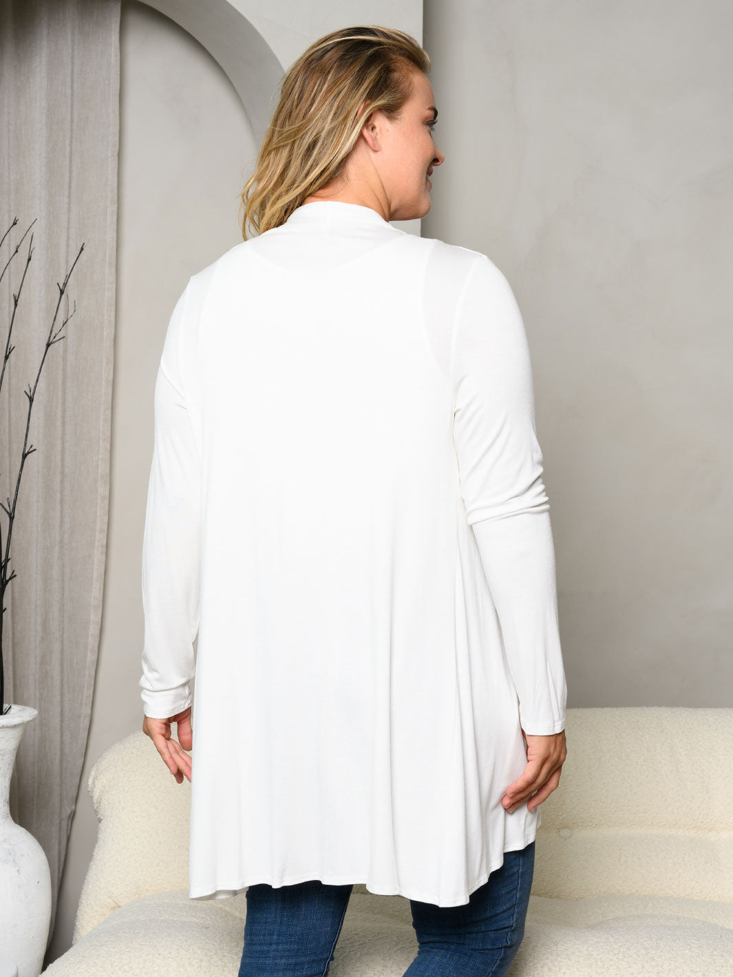 PLUS SIZE LONG SLEEVE OPEN CARDIGAN