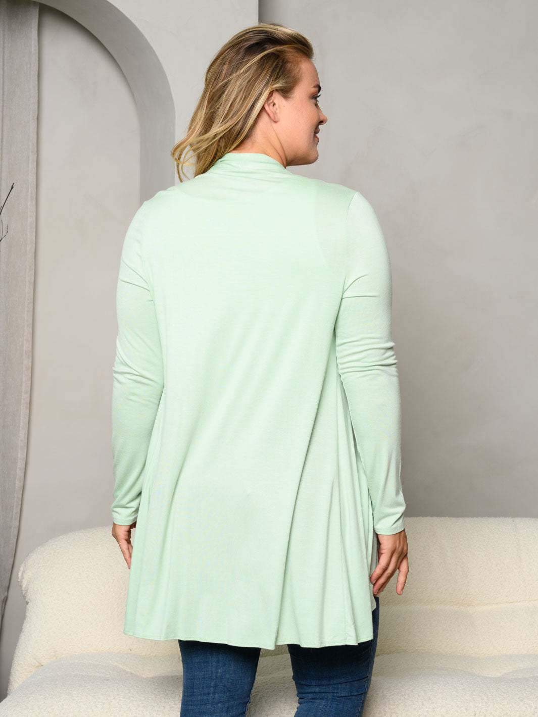 PLUS SIZE LONG SLEEVE OPEN CARDIGAN