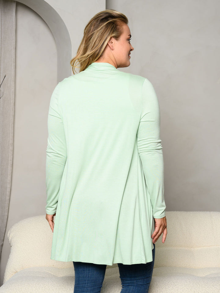 PLUS SIZE LONG SLEEVE OPEN CARDIGAN