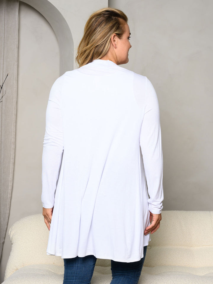 PLUS SIZE LONG SLEEVE OPEN CARDIGAN