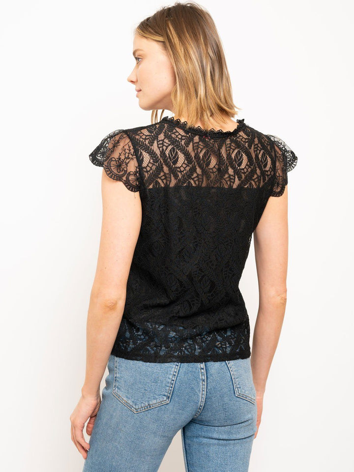 WOMEN'S LACE SHORT SLEEVE TOP
