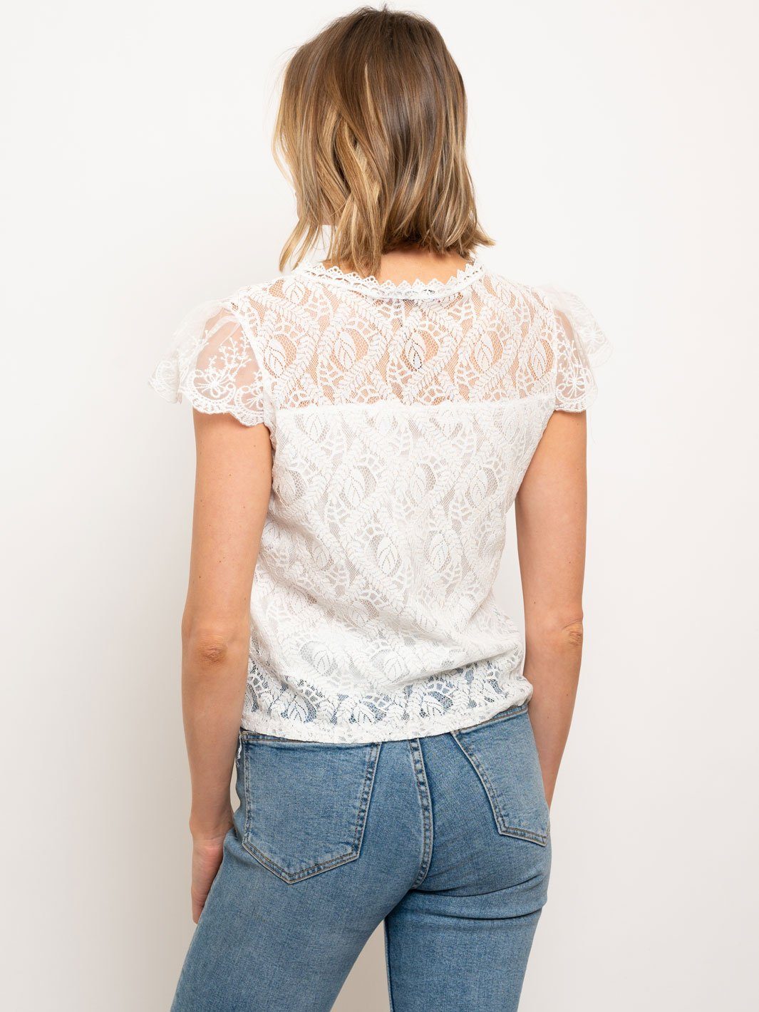WOMEN'S LACE SHORT SLEEVE TOP