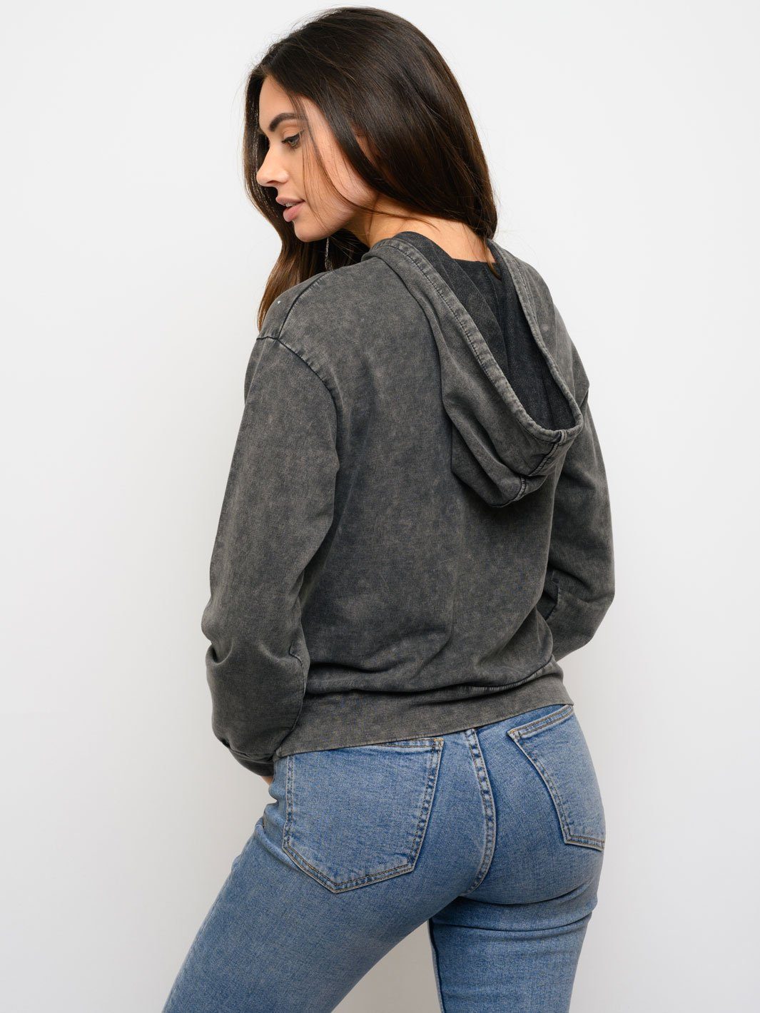 WOMEN'S LONG SLEEVE HOT FIX HOODIE TOP