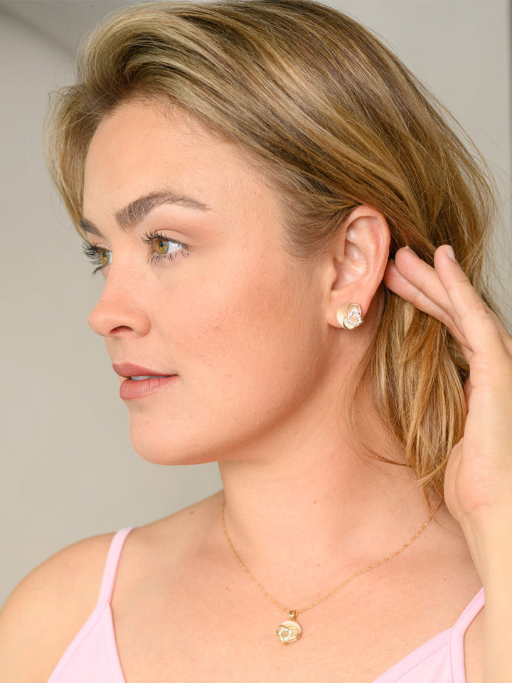 WOMEN'S HEART GOLD PLATED NECKLACE SET