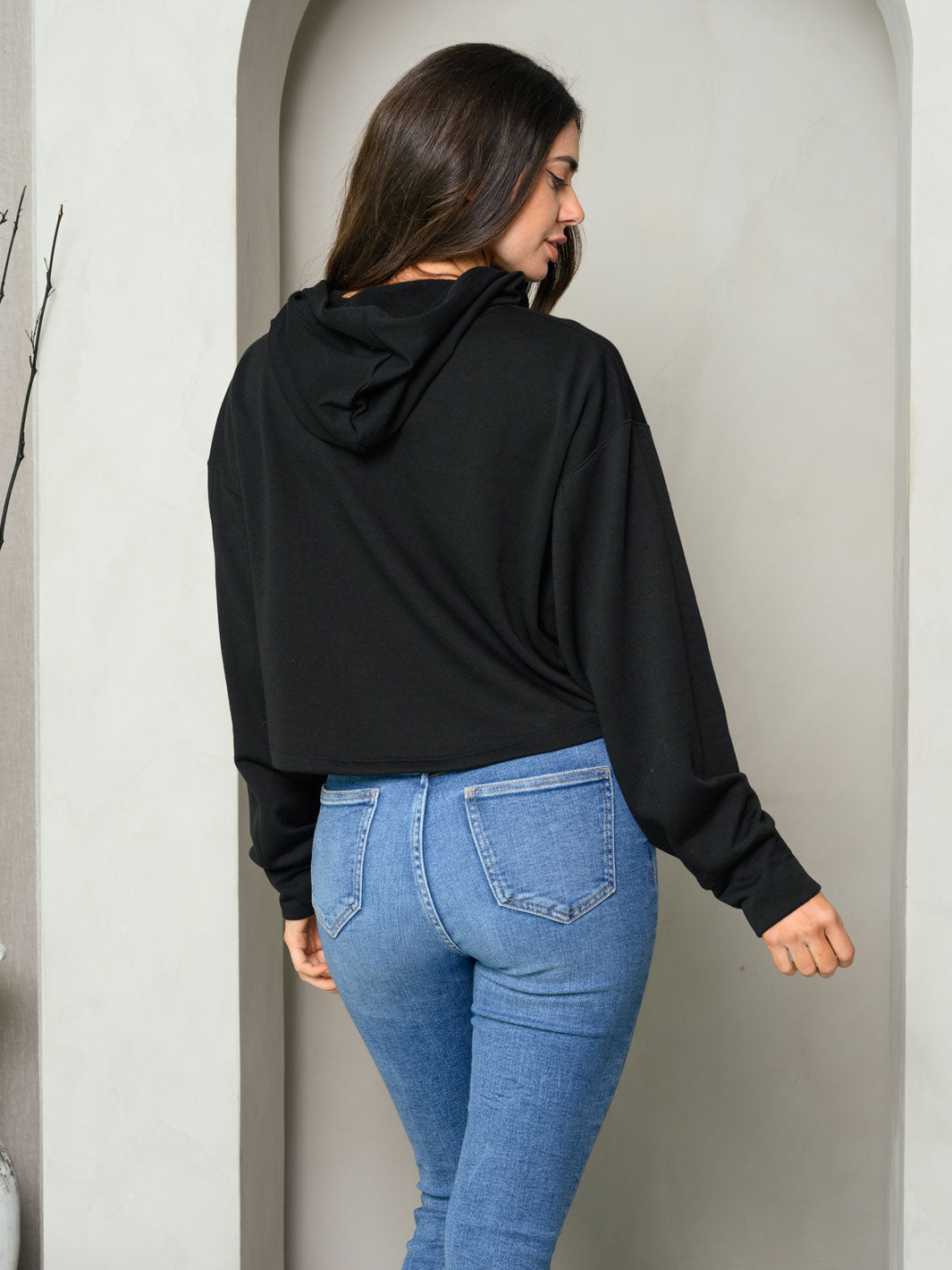 WOMEN'S LONG SLEEVE SOLID HOODED SWEATER