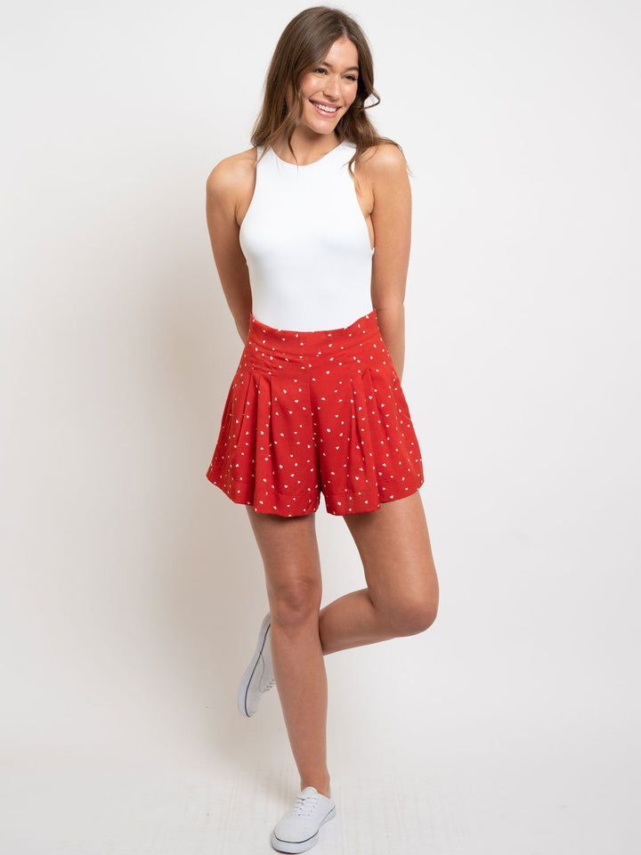 WOMEN'S HEART PRINT SHORTS