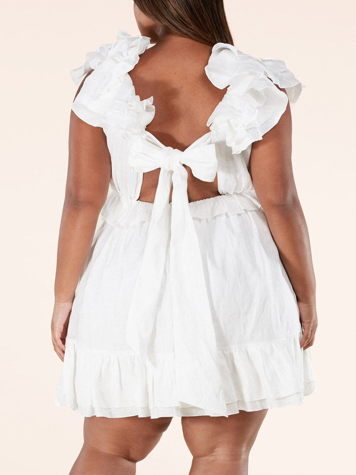Copy of PLUS SIZE SHORT PUFF SLEEVE ELASTIC WAIST FLORAL MINI DRESS