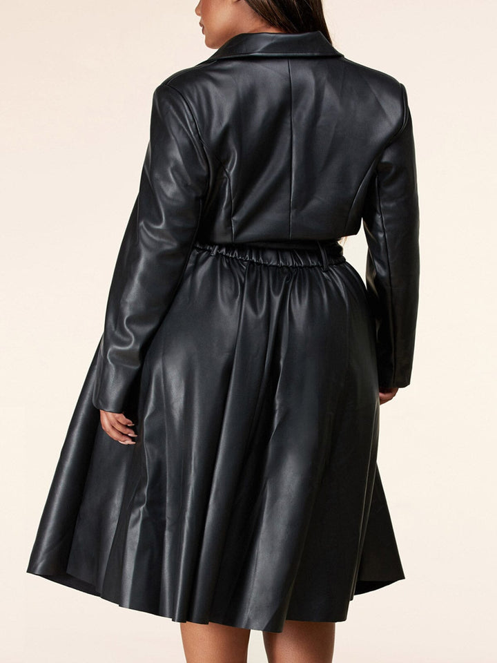 PLUS SIZE LONG SLEEVE 2PC. JACKET & SKIRT PU SET