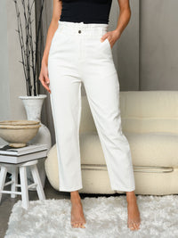 WOMEN'S DENIM POCKETS WAIST DETAILED JEANS