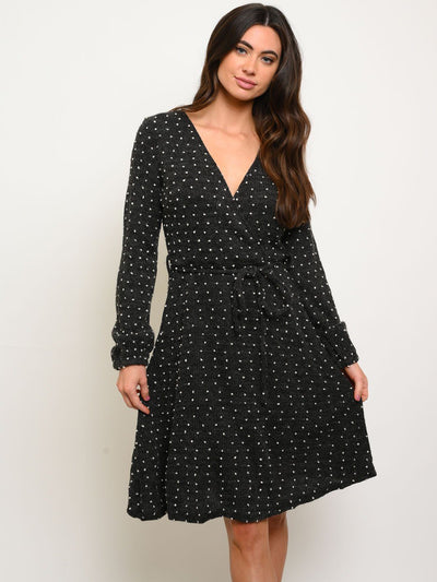 WOMEN'S POM POM WRAP DRESS