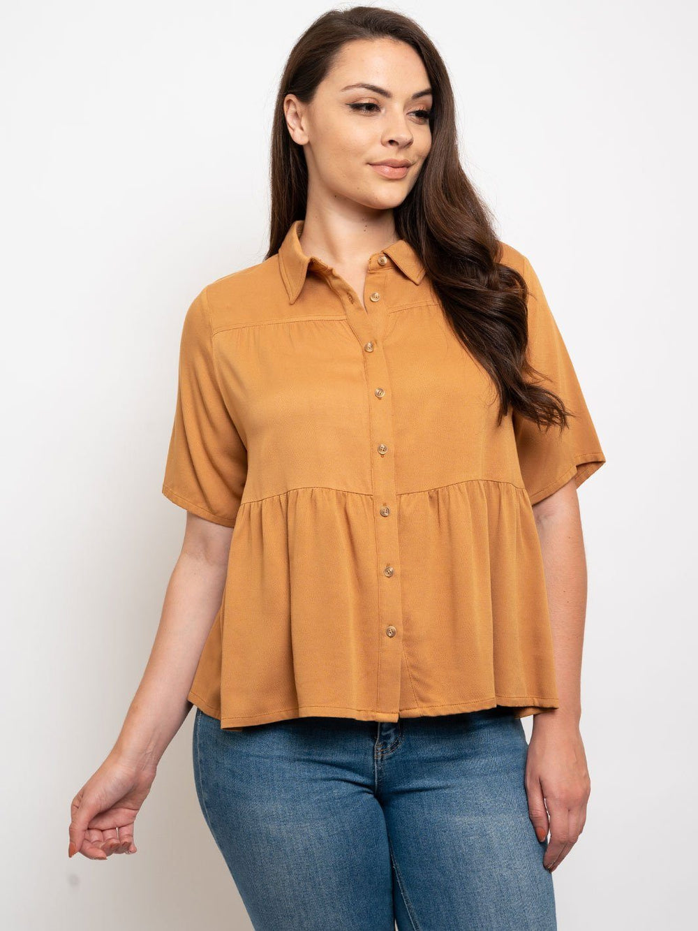 PLUS SIZE CAMEL TOP