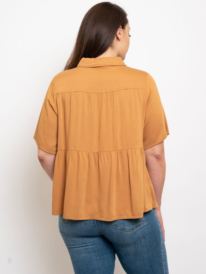PLUS SIZE CAMEL TOP