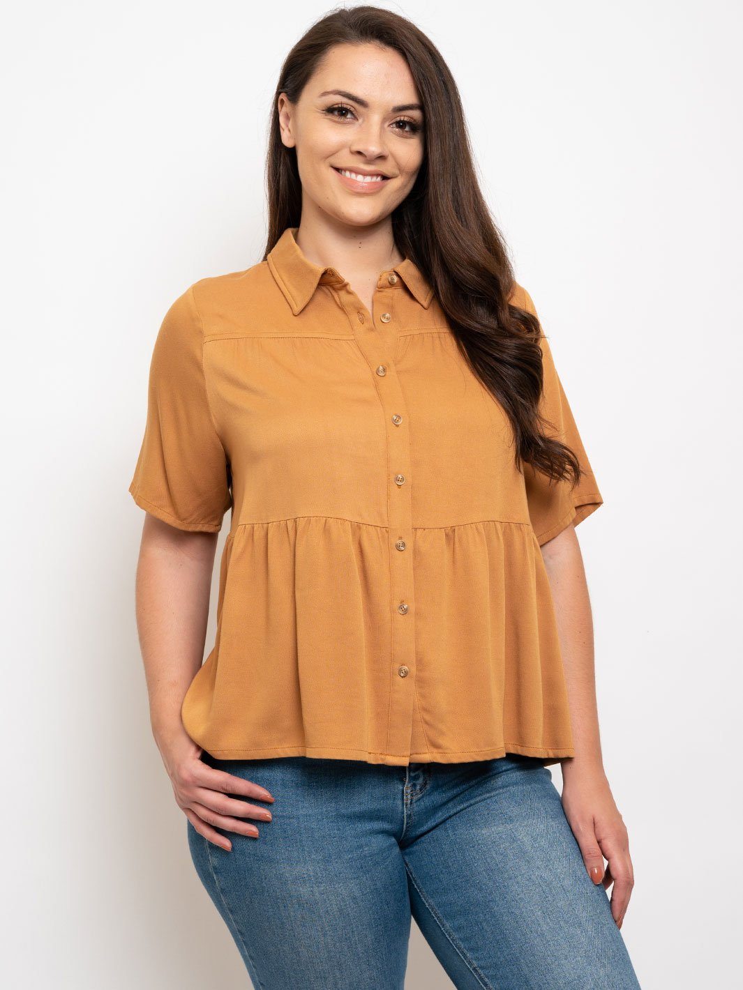 PLUS SIZE CAMEL TOP