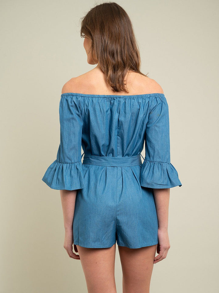 WOMENS CHAMBRAY ROMPER