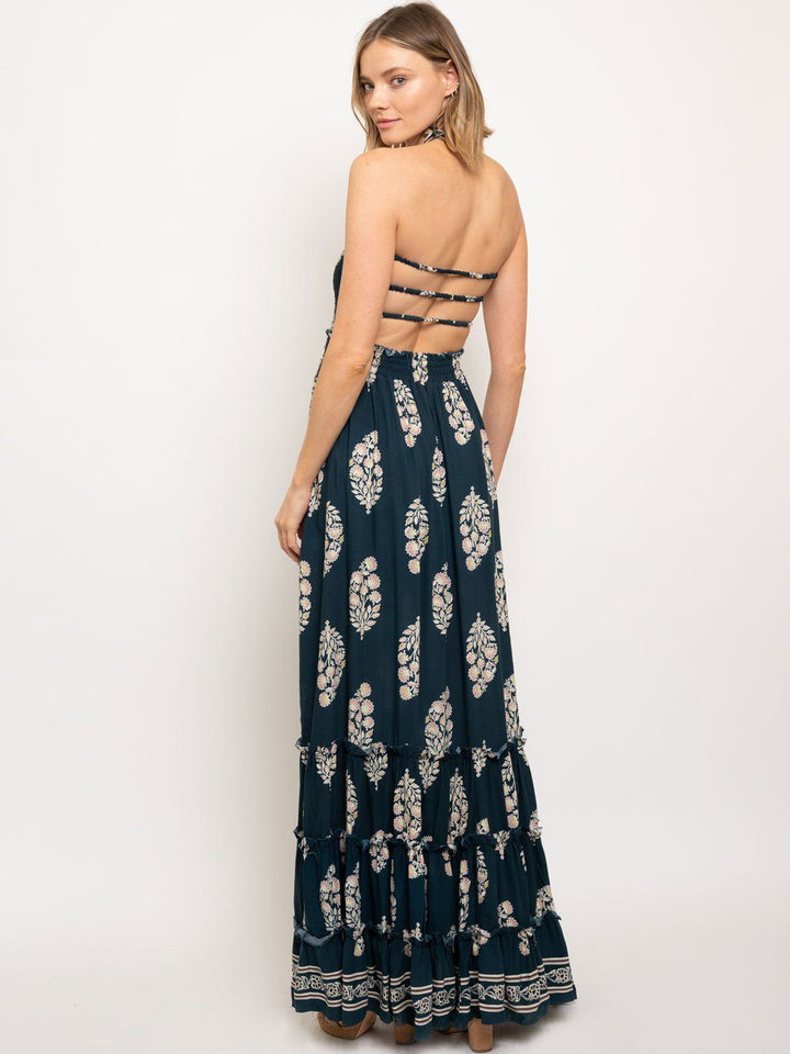 WOMEN'S SMOCK FLORAL MAXI DRESS