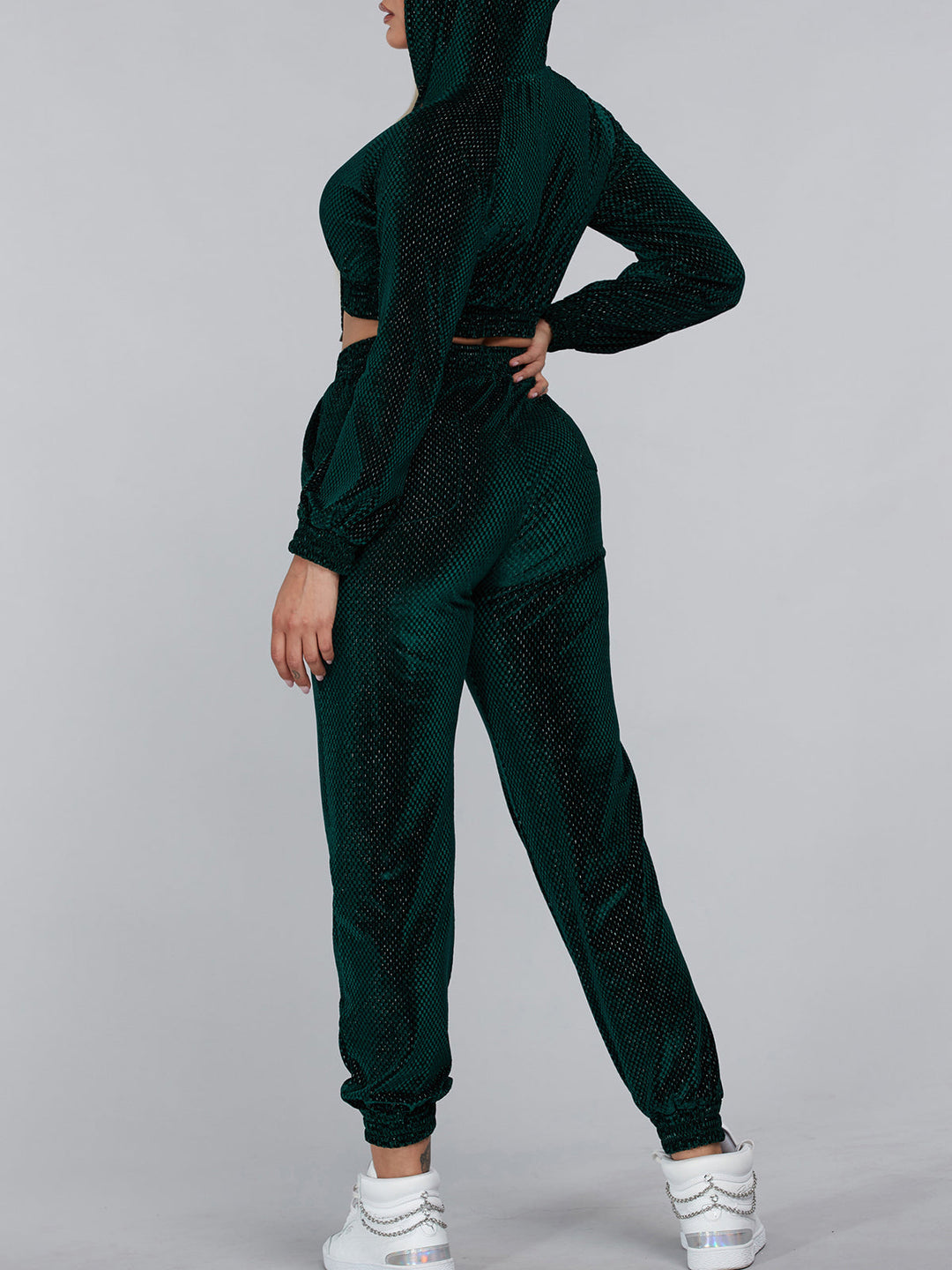 WOMEN'S LONG SLEEVE HOODIE & PANTS SHIMMER 2PC. SET