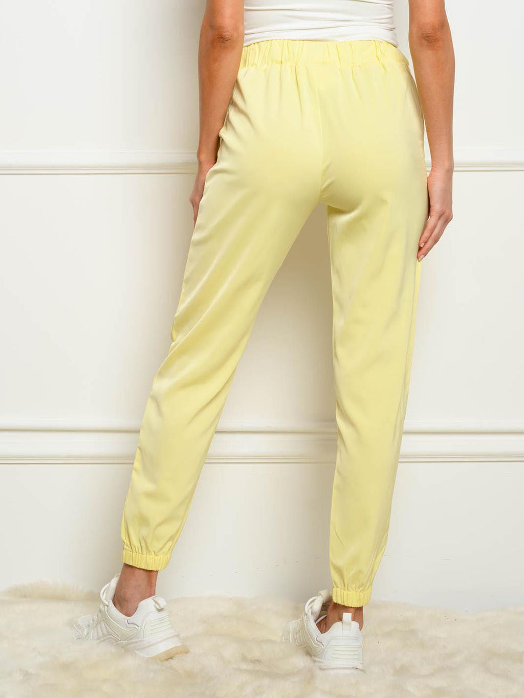 WOMEN'S SMOCK WAIST POCKETS PANTS