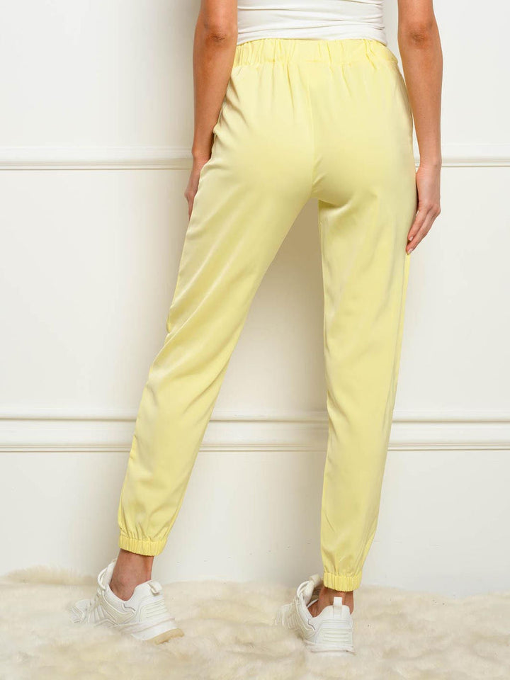 WOMEN'S SMOCK WAIST POCKETS PANTS